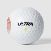 Glitzer Peach Rose Gold Monogramm Golfball (Logo)