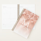 Glitzer Peach Rose Gold Monogramm Planer (Anzeige)
