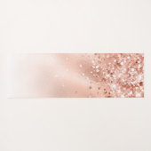 Glitzer Peach Rose Gold Monogramm Yogamatte (Rückseite (Horizontal))
