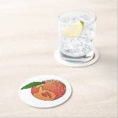 Glitzer Peach Runder Pappuntersetzer (Vor Ort)