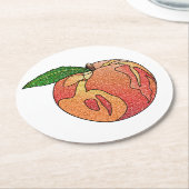 Glitzer Peach Runder Pappuntersetzer (Angewinkelt)