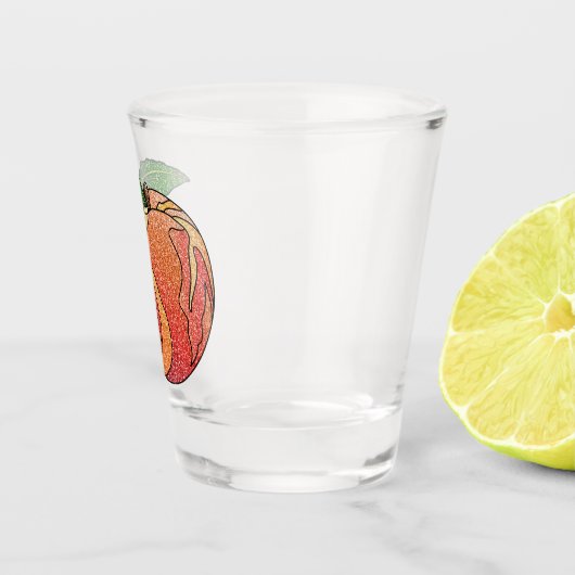 Glitzer Peach Schnapsglas (Rechts)