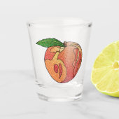 Glitzer Peach Schnapsglas (Vorderseite)