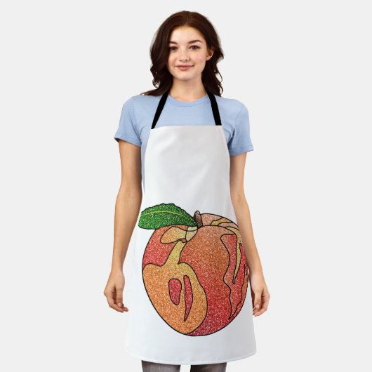 Glitzer Peach Schürze (Getragen)