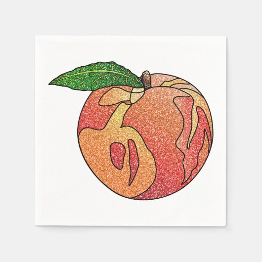 Glitzer Peach Serviette (Vorderseite)
