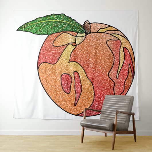 Glitzer Peach Wandteppich (Beispiel (Horizontal))