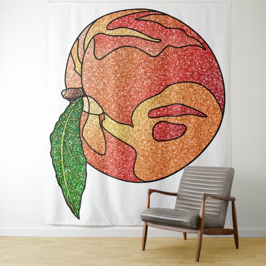 Glitzer Peach Wandteppich (Beispiel)