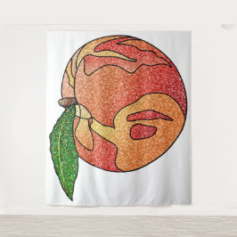 Glitzer Peach Wandteppich