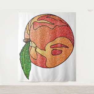 Glitzer Peach Wandteppich