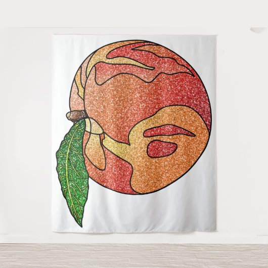 Glitzer Peach Wandteppich (Vorderseite)