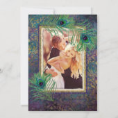 Glitzer Peacock Feather Lila Foto Datum Änderung Save The Date (Rückseite)