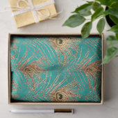 Glitzer Peacock Feather Serie Design 2 Seidenpapier (Geschenk)