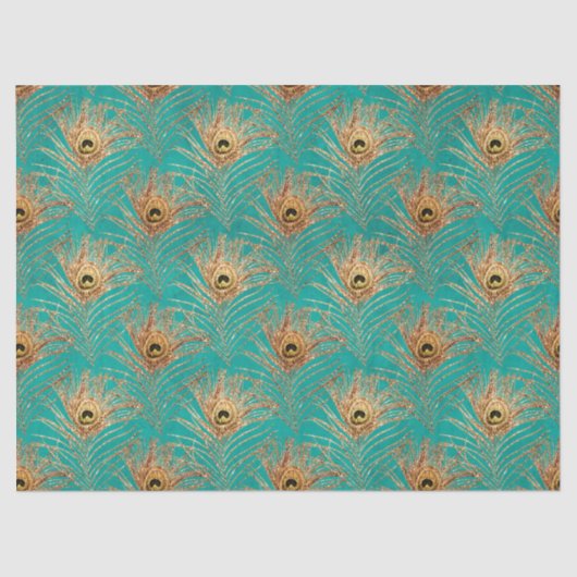 Glitzer Peacock Feather Serie Design 2 Seidenpapier (Vorderseite)