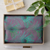 Glitzer Peacock Feather Serie Design 6 Seidenpapier (Geschenk)