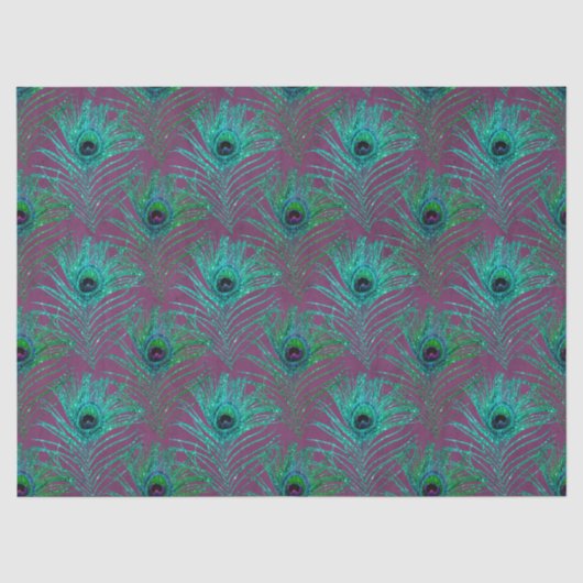 Glitzer Peacock Feather Serie Design 6 Seidenpapier (Vorderseite)