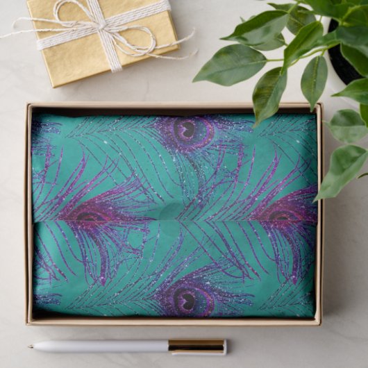 Glitzer Peacock Feather Series Design 12 Seidenpapier (Geschenk)