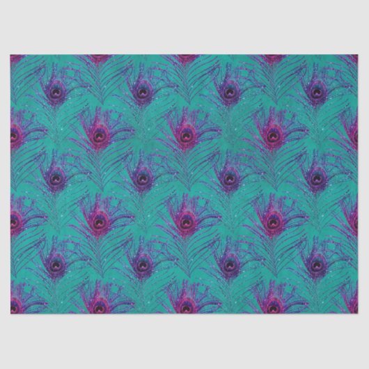 Glitzer Peacock Feather Series Design 12 Seidenpapier (Vorderseite)