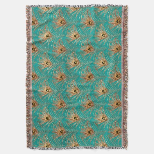 Glitzer Peacock Feathers Pattern Decke (Vorderseite Vertikal)