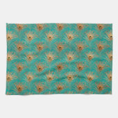 Glitzer Peacock Feathers Pattern Geschirrtuch (Horizontal)