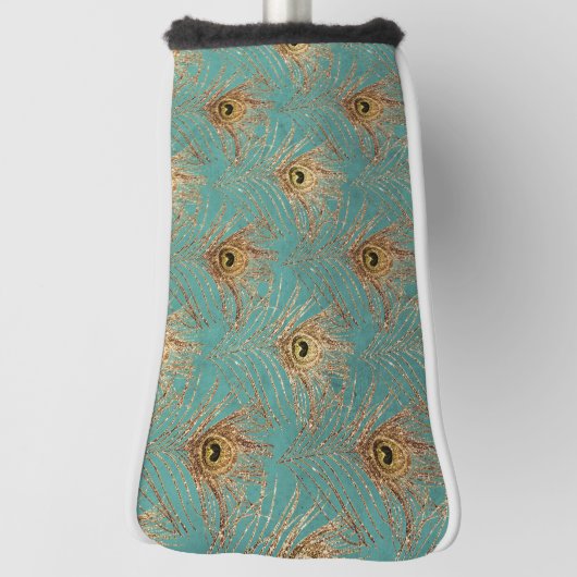 Glitzer Peacock Feathers Pattern Golf Headcover (Rotieren 90)