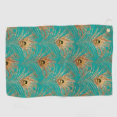 Glitzer Peacock Feathers Pattern Golfhandtuch (Horizontal)