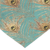 Glitzer Peacock Feathers Pattern Kurzer Tischläufer (Ecke)