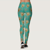 Glitzer Peacock Feathers Pattern Leggings (Rückseite)