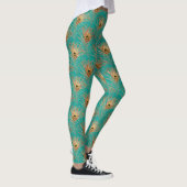 Glitzer Peacock Feathers Pattern Leggings (Rechts)
