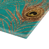 Glitzer Peacock Feathers Pattern Schneidebrett (Ecke)