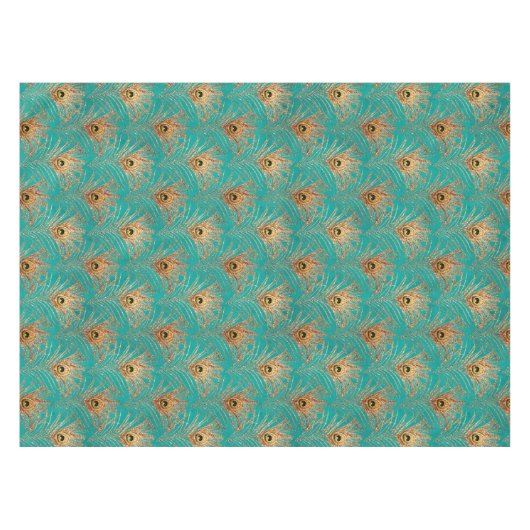 Glitzer Peacock Feathers Pattern Tischdecke (Vorderseite (Horizontal))