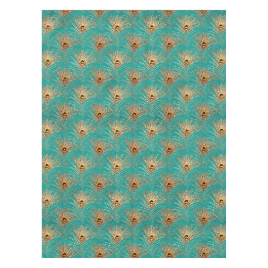 Glitzer Peacock Feathers Pattern Tischdecke (Vorderseite)