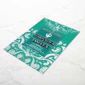 Glitzer Peacock Silver Sikh Anand Karaj Wedding Folieneinladung (Gedreht)