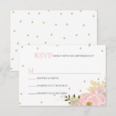 Glitzer Peony Wedding RSVP Cards Karte (Vorne/Hinten)