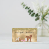 Glitzer-Pet-Services für Goldhunde Visitenkarte (Stehend Vorderseite)