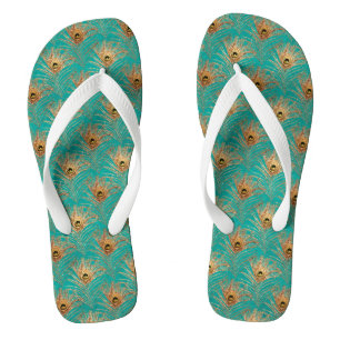 Glitzer-Pfauenfedern-Muster Badesandalen