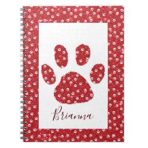 Glitzer-Pfotenabdruck-Notizbuch Notizblock