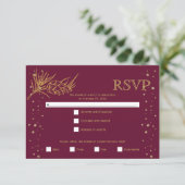 Glitzer Pine Confetti Weintrauben RSVP Karte (Stehend Vorderseite)