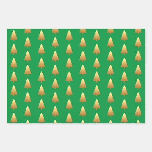 Glitzer Pine Tree Rentier Schneeflocken Festivals Geschenkpapier Set (Vorderseite 2)