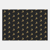 Glitzer Pine Tree Rentier Schneeflocken Festivals Geschenkpapier Set (Vorderseite)