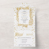 Glitzer-Pine und Konfetti-Winterhochzeit All In One Einladung (Innen Boden)