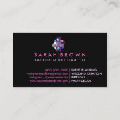 Glitzer Pink Balloons für Veranstaltungsplanung un Visitenkarte (Rückseite)