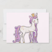 Glitzer Pink Birthday African American Unicorn Einladung (Rückseite)