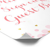 Glitzer Pink Bitte unterzeichnen Sie unser Gästebu Poster (Ecke)