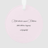 Glitzer Pink Black Monogram Ornament (Rückseite)