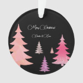 Glitzer Pink Black Monogram Ornament (Vorderseite)