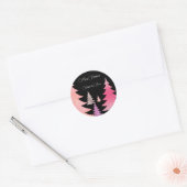 Glitzer Pink Black Monogram Runder Aufkleber (Umschlag)