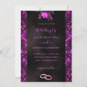 Glitzer Pink Black Wedding Template (Vorderseite)