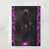 Glitzer Pink Black Wedding Template (Rückseite)