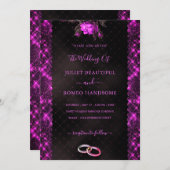 Glitzer Pink Black Wedding Template (Vorne/Hinten)