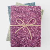 Glitzer Pink Blue Gold Türkis Geschenkpapier Set (Beispiel)